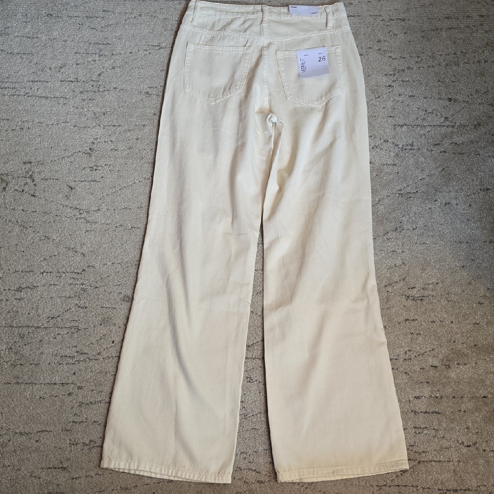 Vervet Los Angeles Distressed Wide Leg Cream Jeans, Size 26, NWT - Picture 4 of 16